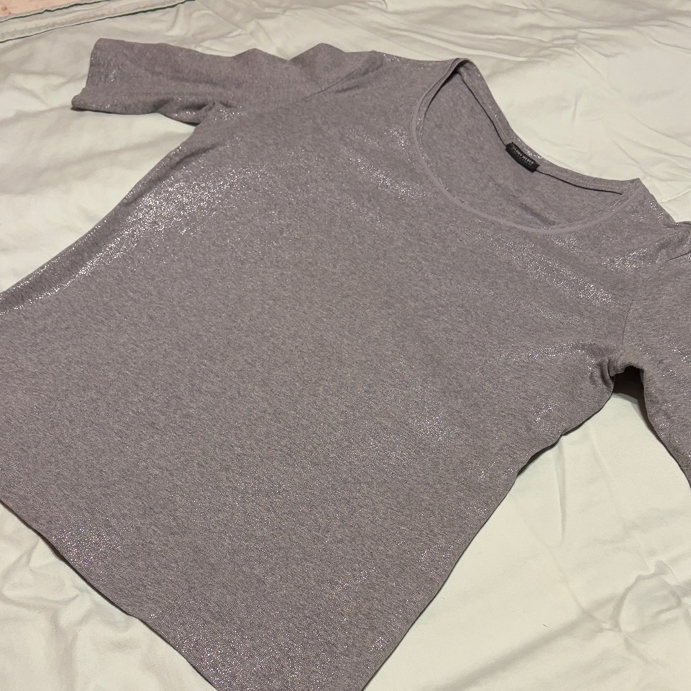 Gerry Weber Shiny Silver Short Sleeve Top
